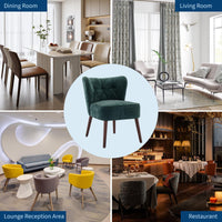 Poltrona Garvee Accent Chair senza braccioli con gambe in legno, imbottita in tessuto trapuntato, ergonomica, robusta, versatile, per soggiorno, camera da letto, multicolore