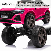 Garvee Auto Elettrica per Bambini 12V Audi Licenziata con Telecomando, Musica e Batteria Ricaricabile - Fuoristrada per Esterni - Rosso Rosa