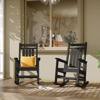 Sedie a dondolo resistenti alle intemperie Garvee HDPE con schienale alto extra large per giardino e veranda 35''P x 25,4''L x 41,9''H Bianco