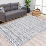 Tappeto GARVEE Boho Moroccan 200x290cm Grigio, idrorepellente, a pelo corto, resistente all'olio e alle macchie, lavabile, soggiorno e camera da letto - Grigio