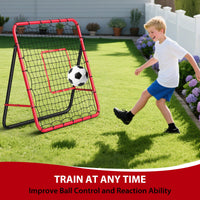 Rete da rimbalzo per calcio Garvee 3,7x3,7 piedi con telaio in ferro, angolo regolabile per giardino e campo, robusta, facile da montare