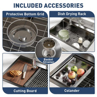 Lavello Garvee in acciaio inox con 1 vasca e rubinetto estraibile – 75 x 46 x 23 cm, pratico lavello per la tua cucina