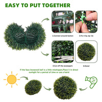 Sfere di cedro artificiale Garvee, set da 2, resistenti alle intemperie, senza manutenzione, materiale PE, per giardino e matrimonio, verde, 2 pezzi