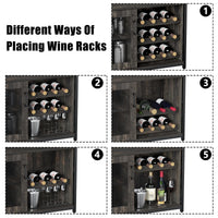 Mobile bar per vino Garvee a 3 ripiani con portabottiglie rimovibile, portabicchieri per cucina e soggiorno, 27,2"L x 13,8"P x 36,2"A, MDF e ferro