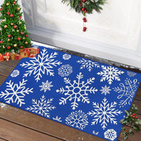 Zerbino Garvee Kerst 50x80 cm Lavabile Antiscivolo Decorazione Natalizia Fiocchi di Neve Rossi Blu Per Ingresso Cucina Camera da Letto