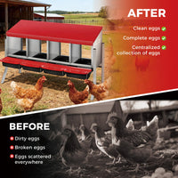 Nido per galline Garvee a 3 fori, in metallo, antiruggine, vassoio rimovibile per fattoria e giardino