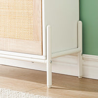 Scarpiera Garvee in rattan con 3 cassetti e ripiani regolabili per corridoio e ingresso, MDF e rattan, sottile, antiribaltamento, colore naturale