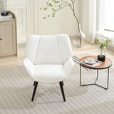 Garvee Sedia a Dondolo SF in Corduroy Bianco con Telaio in Ferro e Legno Massello per Soggiorno, 71x55x35 cm, Compatta e Moderna - Corduroy | White Germany