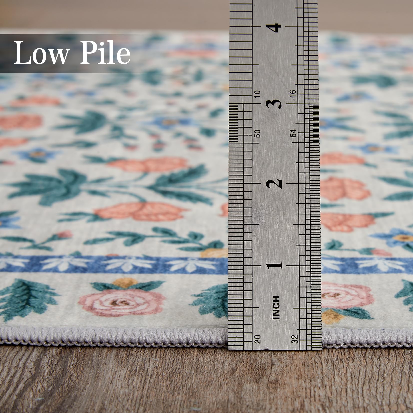 Tappeto decorativo Garvee per interni Boho 80x150cm, piccolo, antiscivolo, nero, a pelo corto, con motivo floreale, per soggiorno, cameretta dei bambini, sala giochi