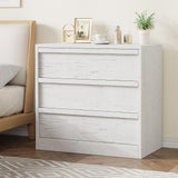 Garvee Cassettiera 3 Cassetti Moderna in Legno Robusto, Ampio Spazio, Design Elegante, Antiribaltamento per Camera e Soggiorno, 75 x 40 x 77.5 cm, Legno Naturale - White