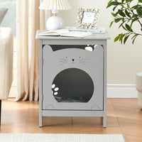 Garvee - Lettiera per gatti con porta e tavolino laterale per la ventilazione, per soggiorno, 18,7 x 20 x 23,8 cm, grigio