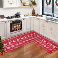 Tappetini da cucina natalizi Garvee, set da 2 pezzi, tappetini simili in lino bohémien per pavimento e bagno, 40x60 cm + 40x120 cm