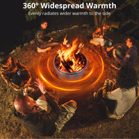 Braciere Garvee da 32 pollici senza fumo per esterni, in acciaio inossidabile a doppia parete con maniglie, per campeggio e patio