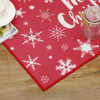 Zerbini natalizi Garvee con fiocchi di neve, antiscivolo, zerbino Merry Christmas, 40x60 cm, per uso interno ed esterno, multicolore