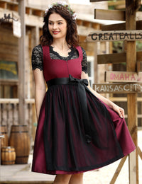 Abito midi da donna Garvee, abito tradizionale in costume, set da 3 pezzi, abito tradizionale in costume con un tocco moderno, taglia 48