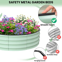 Aiule rialzate da giardino Garvee per esterni, set da 2, 122x122x30 cm, acciaio zincato, antiruggine, struttura a base aperta, verde, giardino e balcone