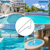 Corrimano per piscina Garvee 55"x32" in acciaio inossidabile 304, antiruggine, maniglia blu, base robusta per piscine interrate, capacità di carico di 385 libbre