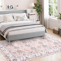Tappeto Garvee per interni ed esterni, lavabile, vintage, antiscivolo, resistente all'acqua e alle macchie, per soggiorno, camera da letto, casa e ufficio, 140x200 cm, rosa