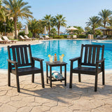 Garvee Set 2 Sedie da Pranzo Outdoor in HDPE, Seduta Ergonomica Ampia, Impermeabili, per Giardino e Piscina, 23.91"x22.82"x35.62", Design Resistente - Black