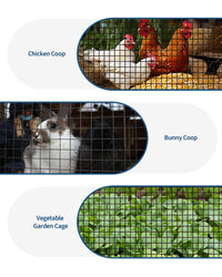 Rete metallica Garvee da 1/2 pollice, 36x100 piedi, 19 GA, zincata, nera, per la protezione di pollame e giardino, robusta, durevole, versatile