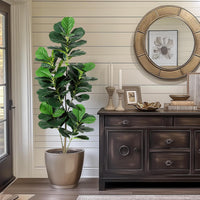 Albero di fico artificiale Garvee da 5 piedi con vaso nero per la decorazione di casa e ufficio, bassa manutenzione, durevole, realistico, verde