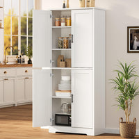 Garvee Armadio Dispensa Cucina 70 Pollici Mobile Legno MDF Bianco Per Cucina E Soggiorno