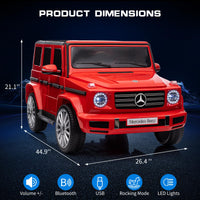 GARVEE Auto elettrica per bambini, veicolo elettrico da 12 V, auto elettrica con telecomando, 3 velocità, clacson, LED, musica, USB, MP3, Bluetooth, per ragazzi e ragazze (rosso)