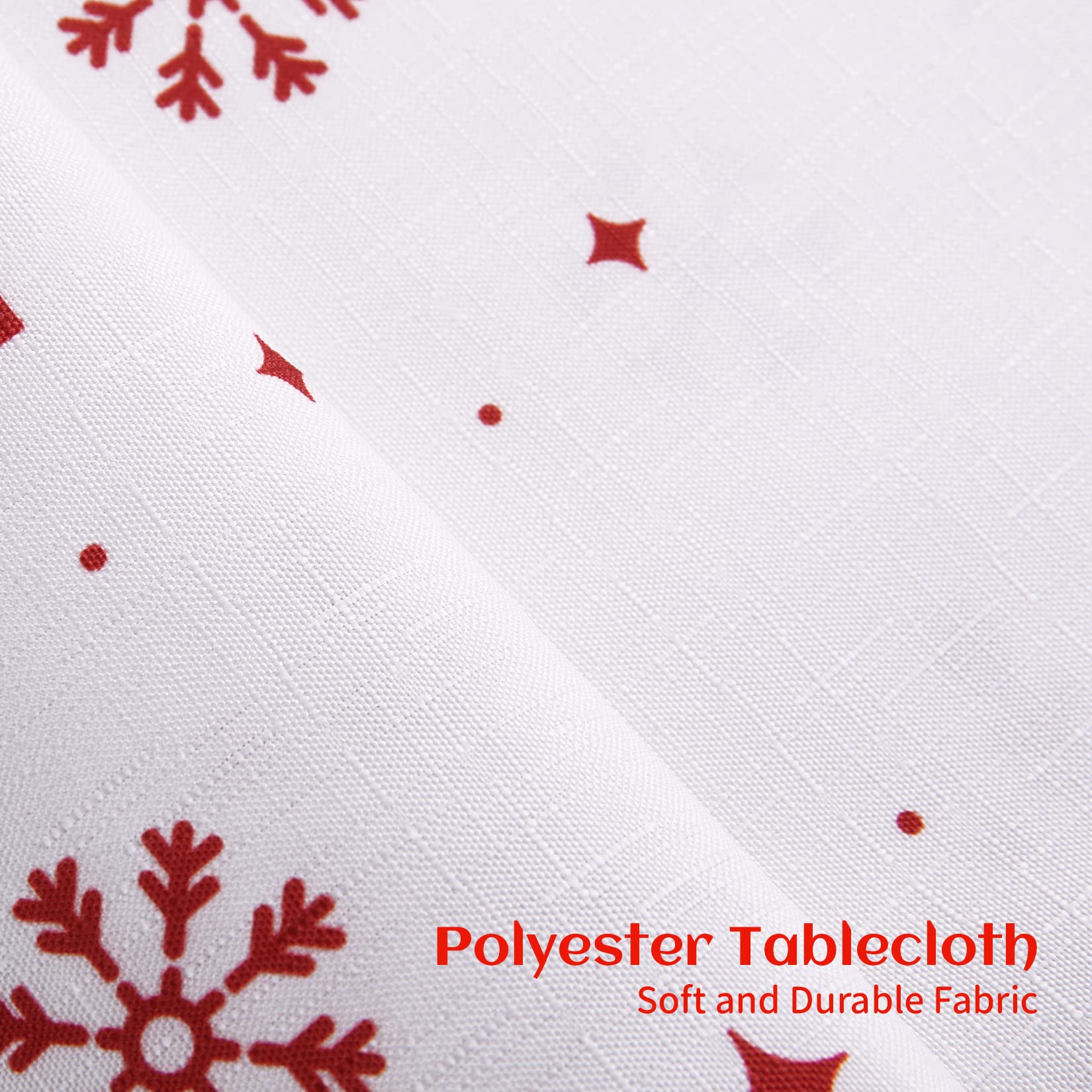 Tovaglia rettangolare Garvee Kerst con fiocchi di neve, idrorepellente, antipiega, 54x79 pollici, bianca, decorazione natalizia e di Capodanno