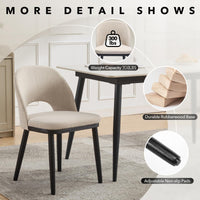 Set di 2 sedie da pranzo in legno Garvee, moderne, imbottite, schienale alto, in tessuto, robuste, comode, beige, per cucina e bar, 46 cm di profondità x 52 cm di larghezza x 77 cm di altezza