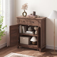 Mobiletto portaoggetti Garvee Farmhouse, ripiano regolabile a 3 livelli, 7 marce, legno, stile rustico, cucina e corridoio, 15,7x31,5x36 pollici