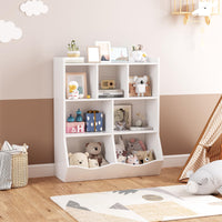 Mobiletto portaoggetti bianco Garvee per bambini, libreria a 3 ripiani, antiribaltamento, robusto mobiletto in legno per sala giochi