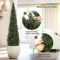 Alberi di cedro artificiale Garvee da 5 piedi, resistenti alle intemperie, materiale di alta qualità, per uso interno e in giardino, set da 2, verde