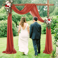 Garvee Wedding Arch Tenda in tulle drappeggiata in mussola 70x550cm Decorazione per matrimonio color caramello