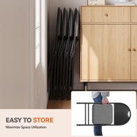 Garvee Set di 4 sedie pieghevoli con seduta imbottita, tessuto in cotone e lino, robuste strutture in metallo, pieghevoli, comode per cucina e ufficio