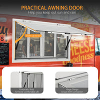 Finestra per food truck in alluminio Garvee Concession Window 36"x24" con 4 finestre scorrevoli e tenda da sole, telaio in acciaio inossidabile, maniglia di sicurezza, ideale per food truck