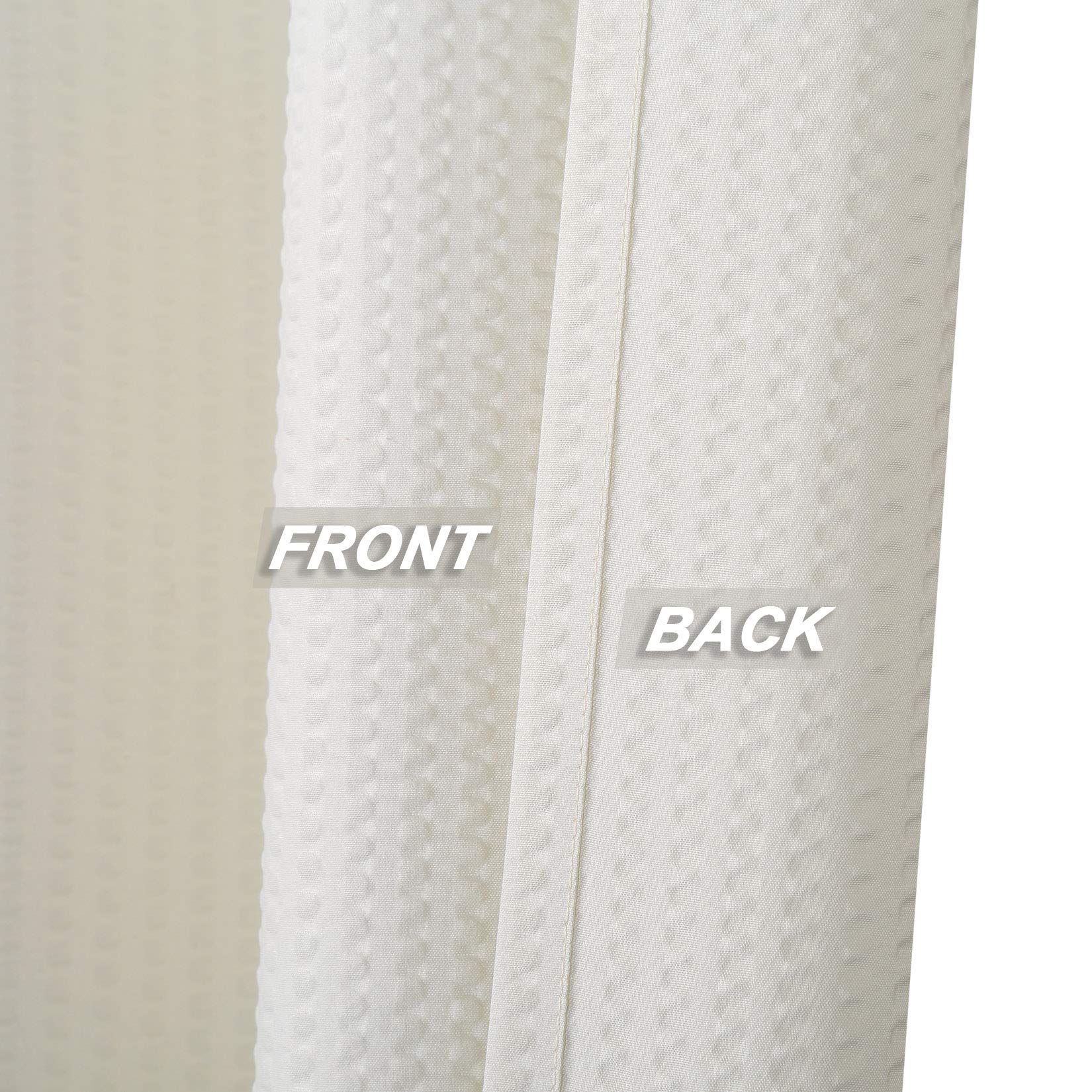 Tenda da doccia Garvee in microfibra idrorepellente con motivo in rilievo, in poliestere, color crema, 182,9 x 182,9 cm, per vasca da bagno