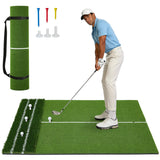 Garvee Tappeto Golf Dual Turf 152x122 cm 45mm - Erba Artificiale con Linee di Allineamento e Base EVA Antiscivolo Indoor/Outdoor