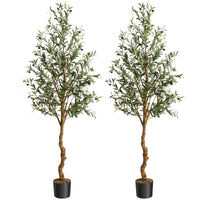 Albero di ulivo artificiale Garvee da 6 piedi con tronco realistico in PE, rami regolabili, materiale in seta di alta qualità, vaso in PP robusto per casa e ufficio, verde