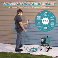 Spruzzatore di vernice airless Garvee X10 0,32 GPM 3300 PSI 750 W con asta di prolunga Kit di pulizia per casa e recinzione