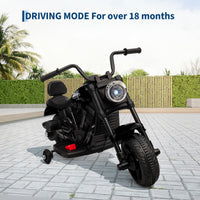Moto elettrica Garvee 6V nera con avviamento graduale e sospensioni: la prima moto elettrica per bambini dai 2 anni per passeggiate sicure in giardino