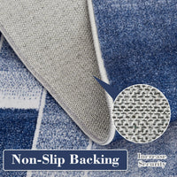 Tappeto moderno a pelo corto Garvee con taglio sagomato, motivo geometrico per soggiorno e camera da letto, 200x290 cm, blu