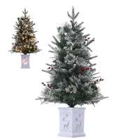 Albero di Natale artificiale Garvee, confezione da 2 – 91 cm, 78 LED (bianco caldo), 8 modalità di luce, base semicircolare, fibra ottica, effetto gelo