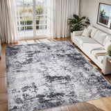 Garvee Tappeto Moderno Lavabile 240x340 cm - Design Astratto Grigio Bianco - Antiscivolo, Basso Pelo - Pieghevole, Resistente - Soggiorno, Camera da Letto, Sala da Pranzo