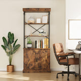 Garvee Libreria Moderna in Metallo con Cassetti per Soggiorno e Ufficio, Grande Capacità, Stile Vintage, Bianco/Oro, 187 cm