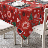 Tovaglia natalizia Garvee 52x52 cm, poliestere, resistente all'olio e alle macchie, lavabile, per uso interno ed esterno, motivo natalizio, rosso - Rosso