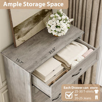 Cassettiera Garvee a 5 cassetti per camera da letto con ampio spazio di archiviazione e protezione antiribaltamento, legno MDF, grigio, soggiorno e cameretta dei bambini