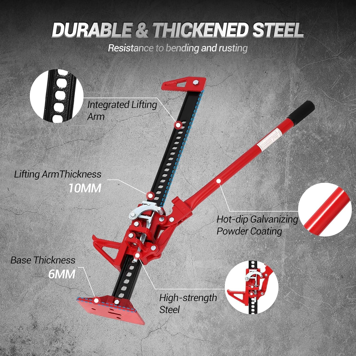 Garvee 33" Farm Jack 7000 libbre Meccanismo di sollevamento per impieghi gravosi Acciaio robusto fuoristrada per trattori e SUV