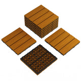Garvee Piastrelle per Terrazza Interbloccanti 30x30 cm Polimeriche Composite per Patio e Piscina, 9 Pezzi, Teak, 0.84 m² - Teak-2