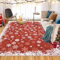 Tappeto natalizio Garvee con fiocco di neve sfumato, lavabile e antiscivolo per bagno, sala da pranzo, soggiorno, 80 x 150 cm, moderno