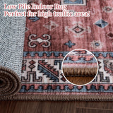 Garvee Tappeto Vintage Boho Lavabile Antiscivolo Poliestere Rosa Ciliegia Per Soggiorno E Cucina